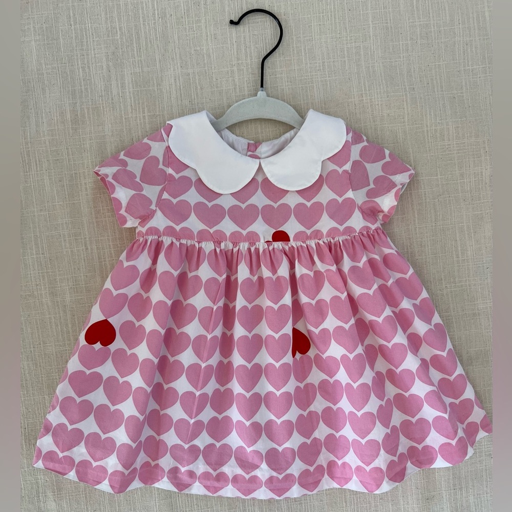 Jacadi Pink Hearts Baby Dress